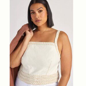 Anthropologie Pilcro cropped lace-back top